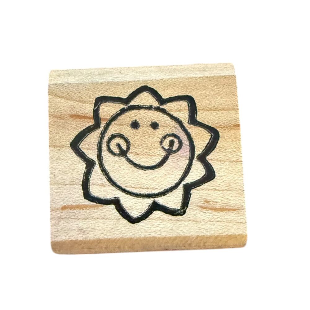 Smiling Sun Unbranded Small Rubber Stamp